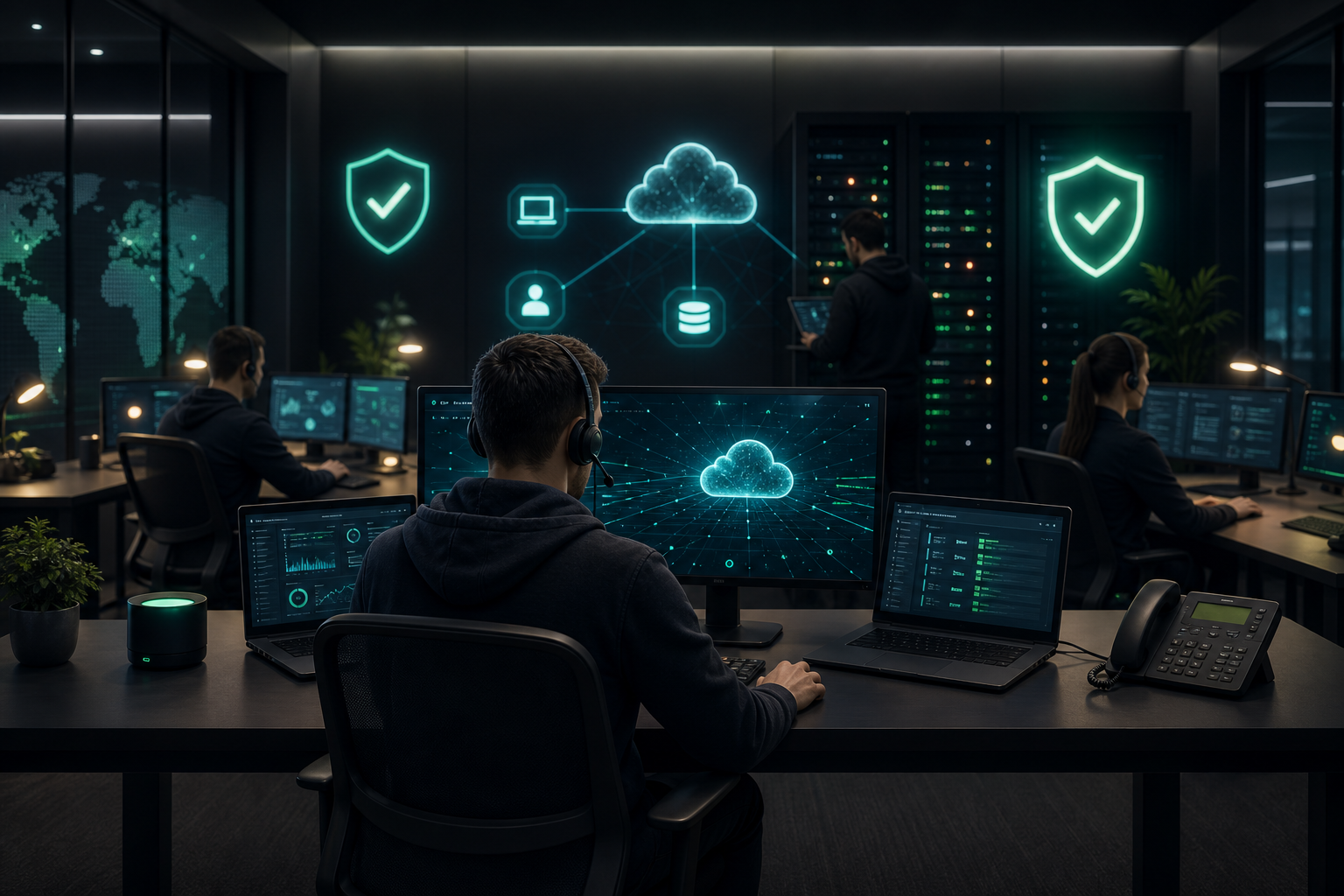 Équipe TI gérant le support, les postes et les services cloud